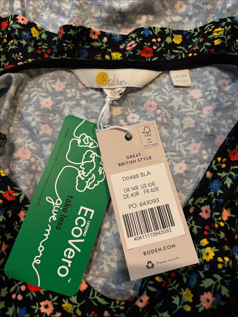 BODEN Short Sleeve Tiered Fit & Flare Minidress - Picture 5 of 5